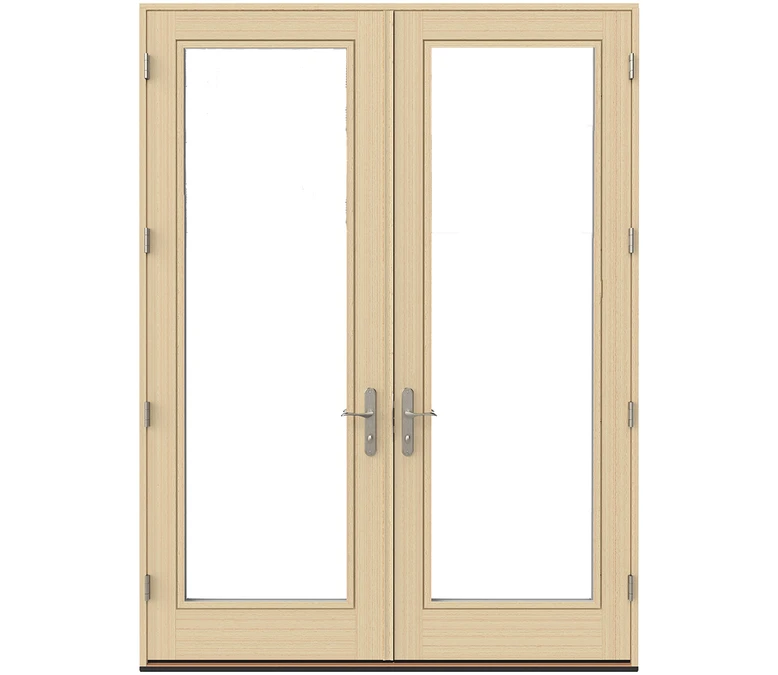 Bozeman Pella Lifestyle Series Wood Double Hinged Patio Doors